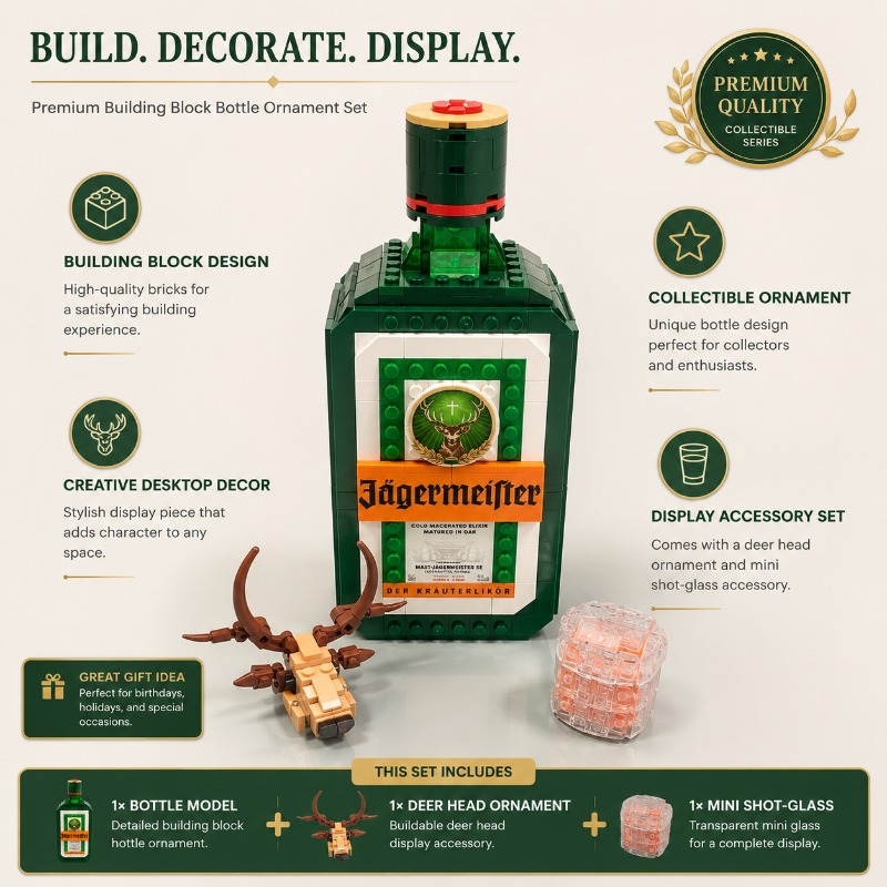 Jagermeister Liquor Bottle Bui - đánh giá và giá Building Block Mini