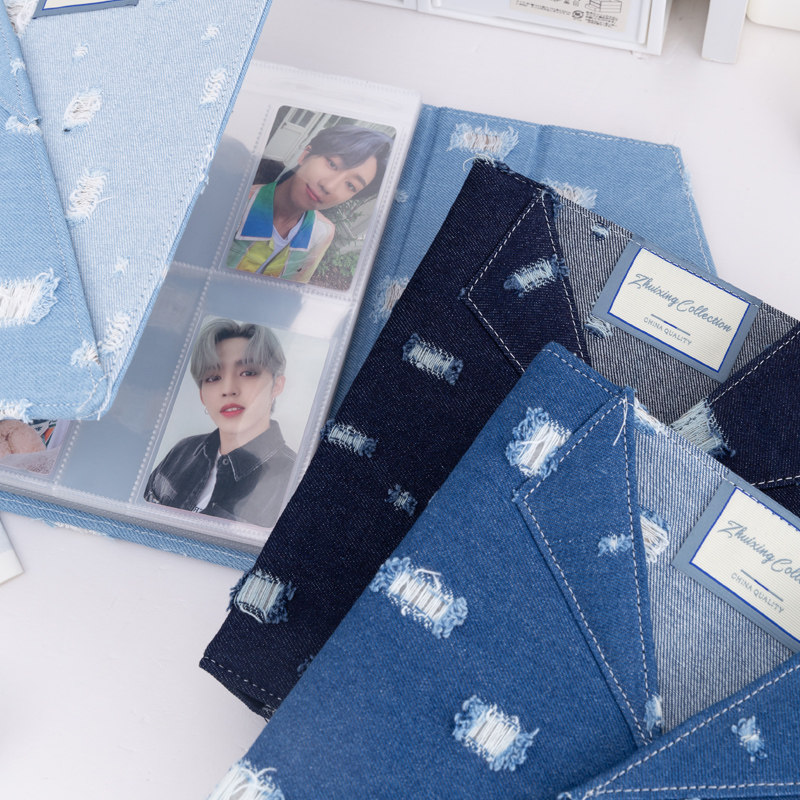 Large A5 Distressed Denim Card - đánh giá và giá Pokemon Binder Card