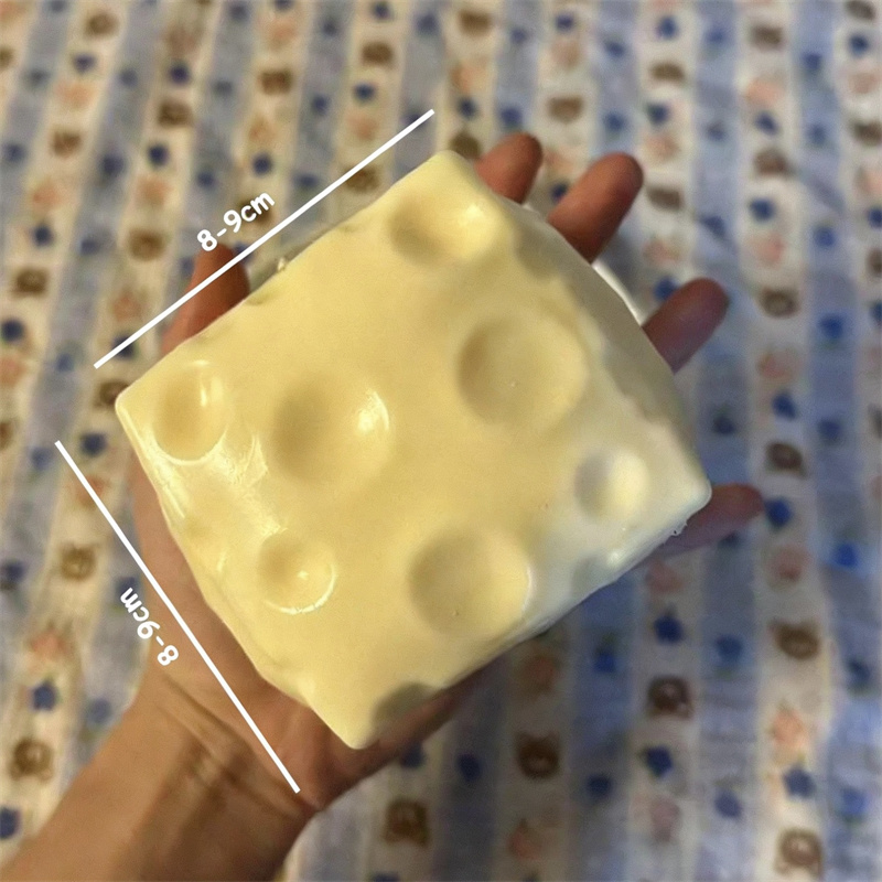 ◔Jumbo Cheese Cube Stress Ball - đánh giá và giá Fidget Cube Original