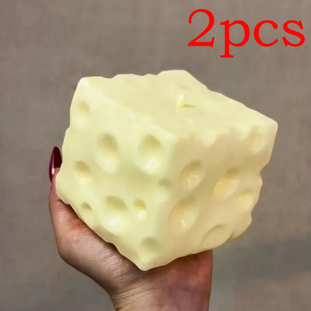 ◔Jumbo Cheese Cube Stress Ball - đánh giá và giá Fidget Cube Original
